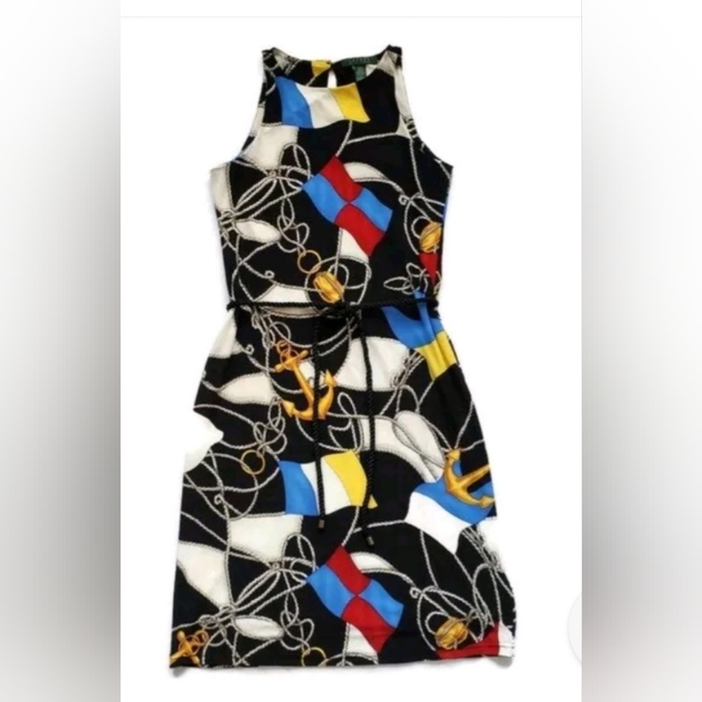 New Lauren Ralph Lauren Nautical Trapeze Dress Size Xlarge - Picture 3 of 13
